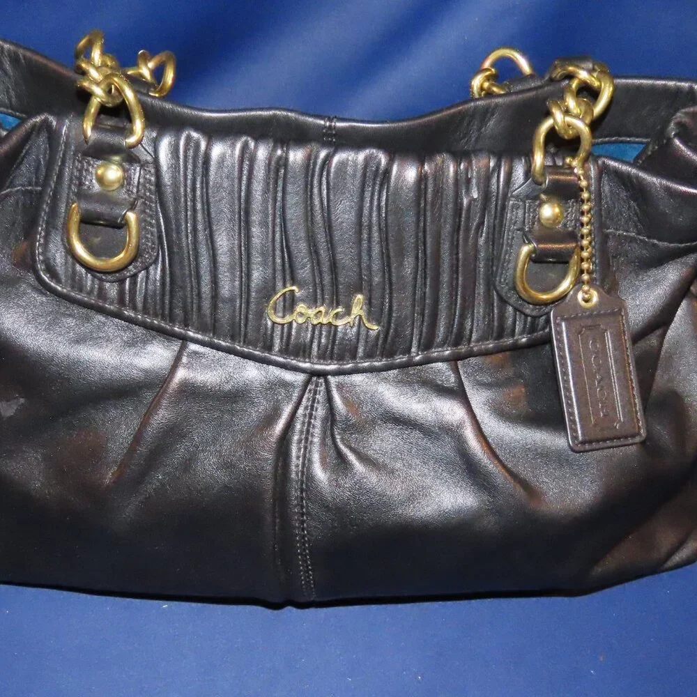 COACH Ashley Leather Handbag -Black - Picture 11 of 13